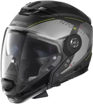 image of Nolan N70-2 GT Lakota N-Com Helmet, black-yellow, Size 2XL, black-yellow, Size 2XL