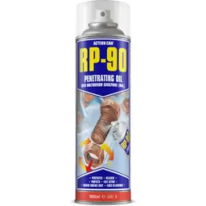 Image of RP-90 Rapid Penetrating Oil Rusty Seized Bolt Screw Lubricant 500ml - Action Can
