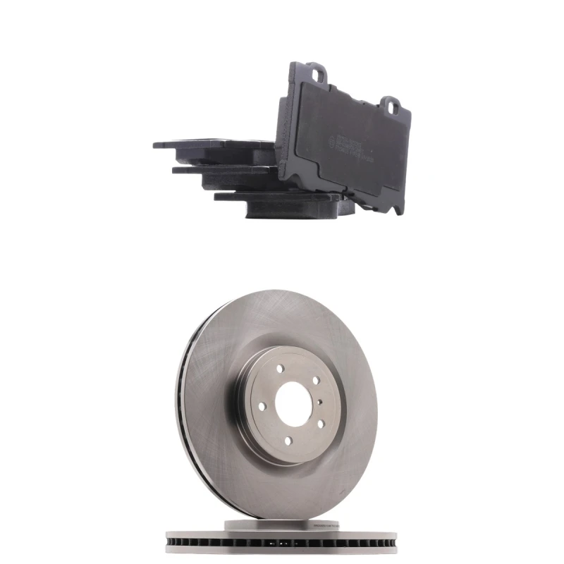 Image of RIDEX 3405B2062 Brake disc and pads set Front Axle, Brake Disc Type: internally vented, with acoustic wear warning Brake Set,disc brakes (3405)