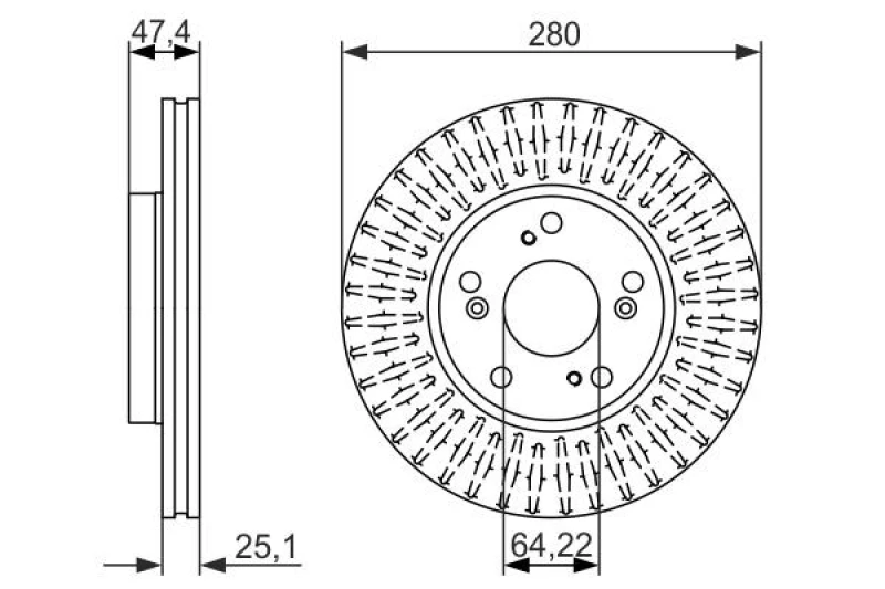 Image of Bosch 0 986 479 625 Brake disc Vented, Oiled Brake Disc (82)