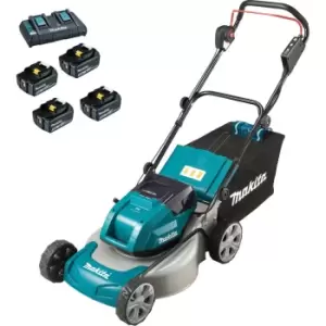 image of Makita DLM460PT4 460mm Cordless Brushless Lawnmower