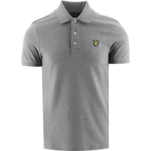 image of Lyle and Scott Mid Grey Marl Plain Polo Shirt