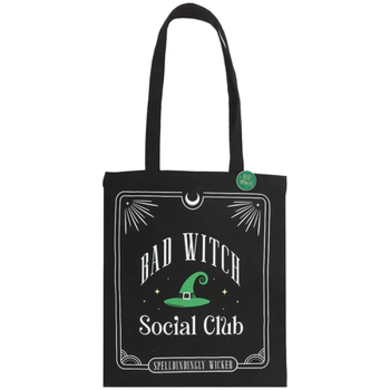 Image of Something Different Womens Bad Witch Social Club Polycotton Tote Bag in Black Female One Size