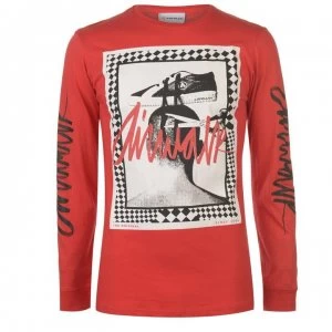 image of Airwalk Graphic Long Sleeve T Shirt Mens - Red