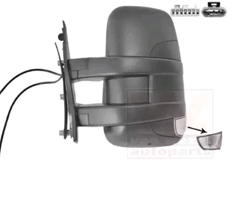 Image of VAN WEZEL 2816807 Wing mirror * HAGUS * Left, Short mirror arm Outside Mirror (50)