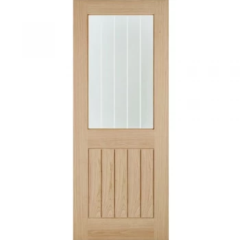 Image of LPD Belize Unfinished Oak 1 Light Glazed Internal Door - 1981mm x 686mm (78 inch x 27 inch)