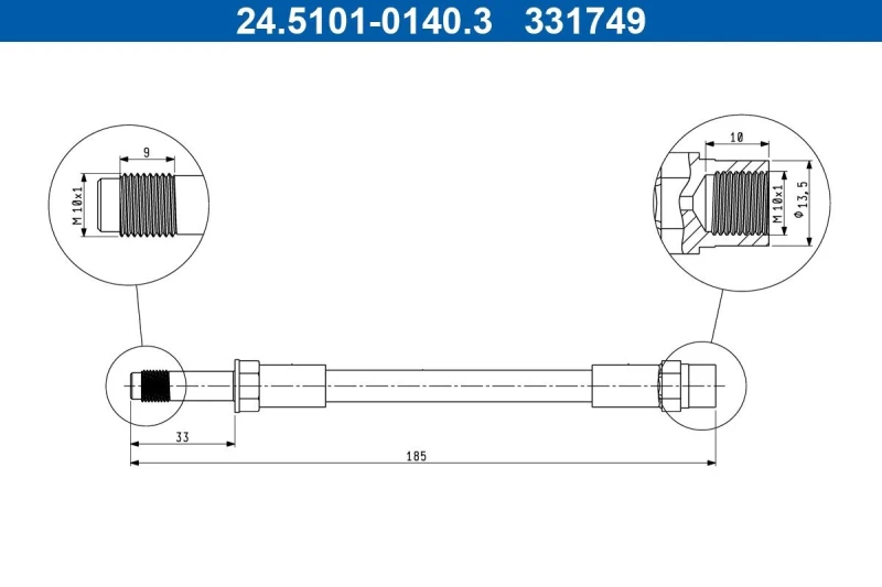 Image of Brake hose ATE 24.5101-0140.3