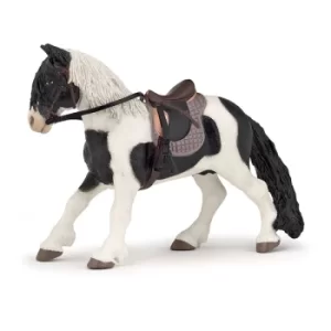 Image of PAPO Horse and Ponies Pony with Saddle Toy Figure, Three Years or Above, Black/White (51117)