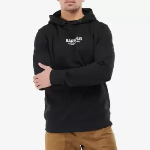 Image of Barbour International Formula Logo-Print Cotton-Jersey Hoodie - M