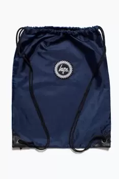 image of HYPE NAVY CREST DRAWSTRING BAG