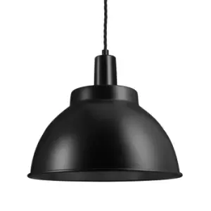 image of Industville Sleek 13" Dome Pendant / Black and Copper Holder