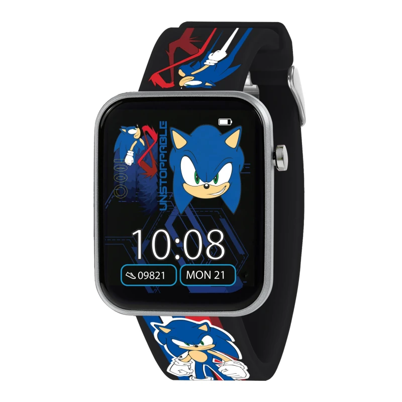 Image of SONIC Sega The Hedgehog Black Printed Strap Smartwatch SNC4488MARG