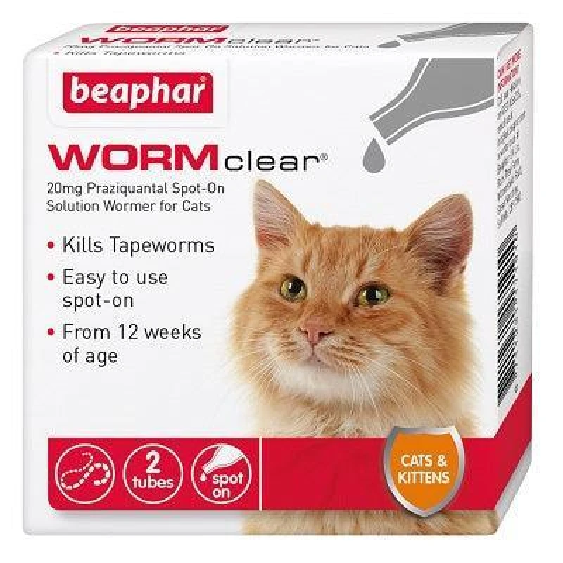 Image of Beaphar WORMclear Worming Spot-On for Cats, 6 per Pack