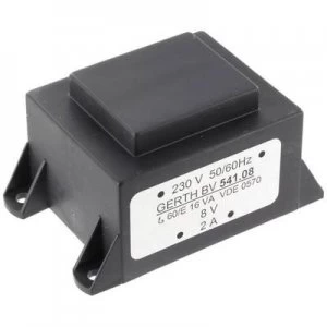 Image of PCB mount transformer 1 x 230 V 1 x 15 V AC 16 VA 1066 mA