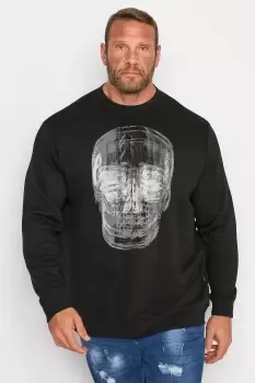 Image of X-Ray Skull Print Sweatshirt
