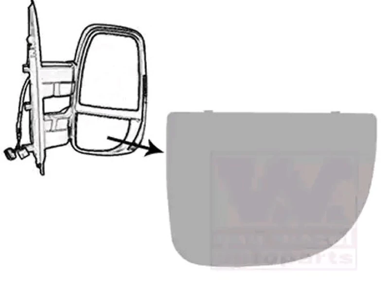 Image of VAN WEZEL 2817832 Wing Mirror Glass * HAGUS * Right, Lower Section Mirror Glass,outside mirror (1914)