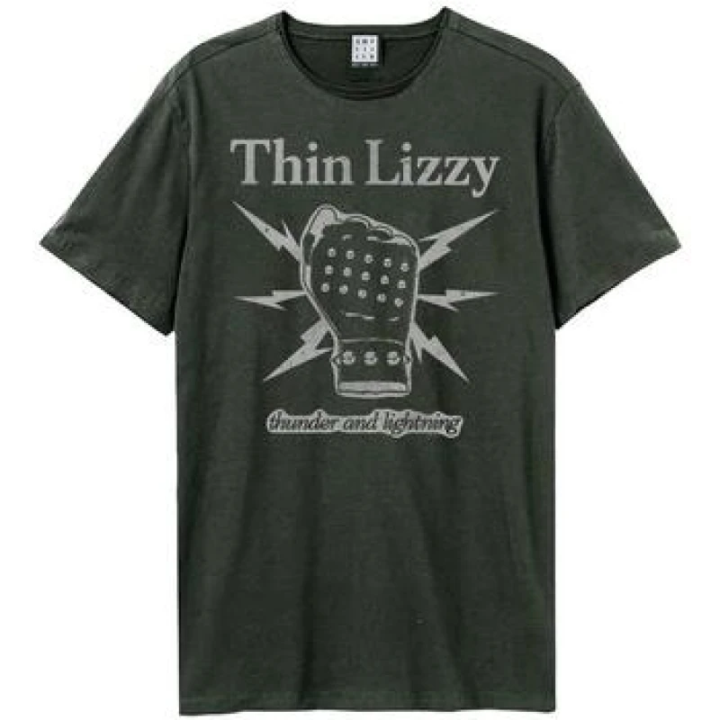 Image of Amplified Amplified Men Lightning Fist Thin Lizzy T-Shirt in Charcoal Size: X-Small Charcoal XS Male 5063750911809