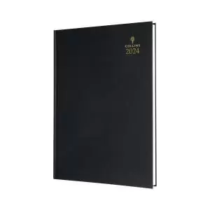Image of Collins A5 Desk Diary Week To View Black 2024 35-99.24 CD35BK24