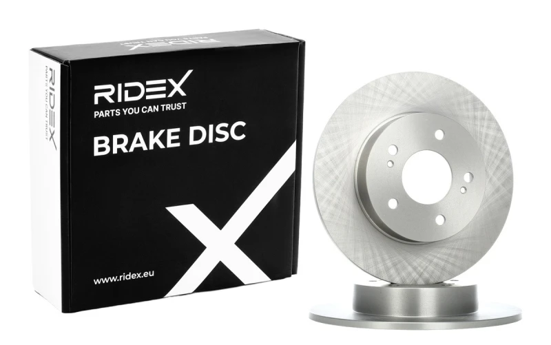 Image of RIDEX 82B0769 Brake disc Rear Axle, solid, Cast Iron, Uncoated, Untreated, without bolts/screws Cast Iron Brake Disc (82)
