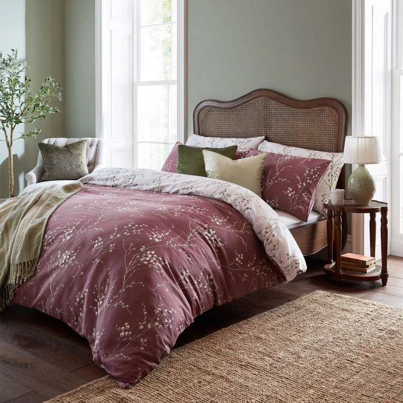 Image of Laura Ashley Pussy Willow Duvet Set, Super King, Plum Purple