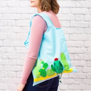 image of Sass & Belle Colourful Cactus Foldable Shopping Bag