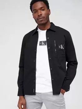 Image of Calvin Klein Jeans Utility Overshirt - Black, Size S, Men