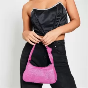 image of I Saw It First Diamante Knot Detail Shoulder Bag - Pink