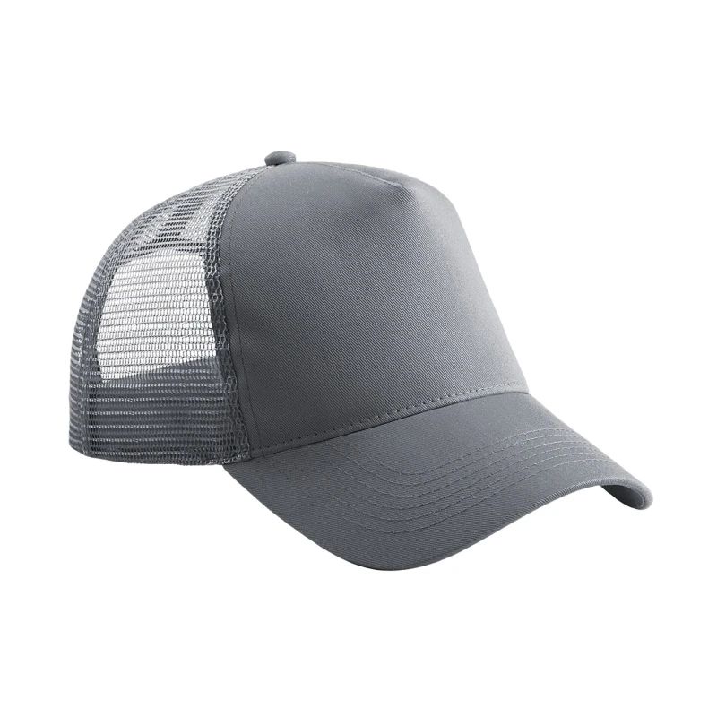 Image of Beechfield Beechfield Men Snapback Trucker Cap in Grey Grey One Size Male 5063377408003