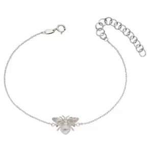 image of 9ct White Gold Bee Bracelet GB482