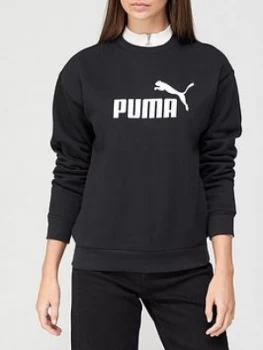 Image of Puma Essentials Logo Crew Sweat Fleece - Black