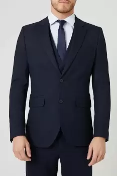 Image of Slim Fit Navy Fine Stripe Suit Jacket