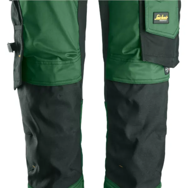 image of Snickers AllroundWork Stretch Trousers - Forest Green/Black - 100