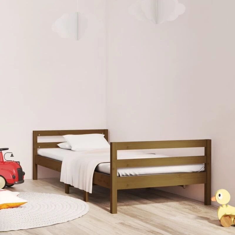 Image of VIDAXL Bed Frame without Mattress Honey Brown 75x190cm Small Single Solid Wood Pine vidaXL 8720287215226