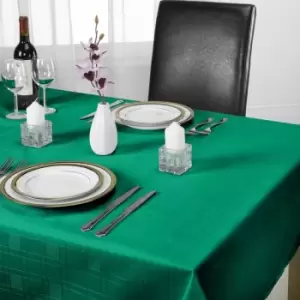 image of Emma Barclay Chequers Tablecloth, Forest Green, 63" Round Diametre