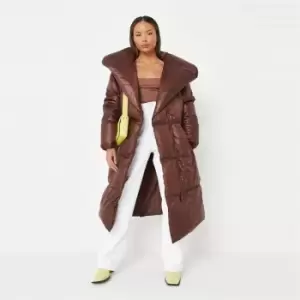 image of Missguided Recycled Duvet Coat - Brown