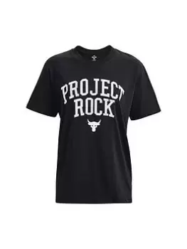 Image of Under Armour Project Rock Hwt Campus T - Black/Multi, Black/Multi Size M Women