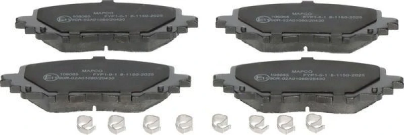 Image of MAPCO 106065 Brake pad set Front Axle, without integrated wear warning contact, with accessories Brake Pad Set,disc brake (402)