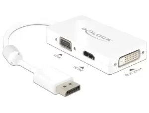 DeLOCK 0.16m DisplayPort/VGA+HDMI+DVI-D VGA (D-Sub)+ HDMI + DVI White