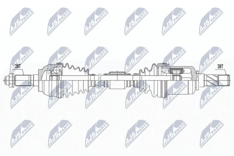 Image of NTY NPW-MZ-060 Drive shaft Automatic Transmission, Front Axle Left Drive Shaft (13)