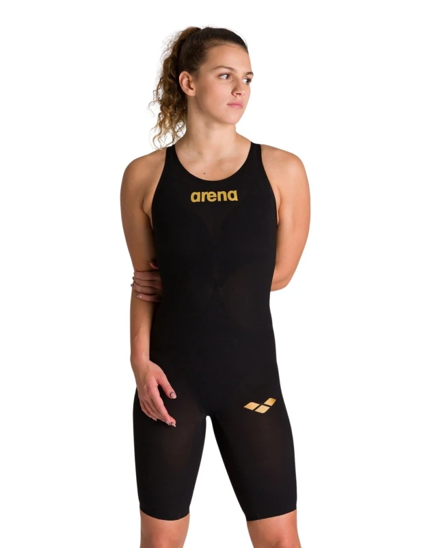 Image of Arena Womens Powerskin Carbon Air 2 Full Body Short Leg - Black & Gold Size: 28 Black Female 28