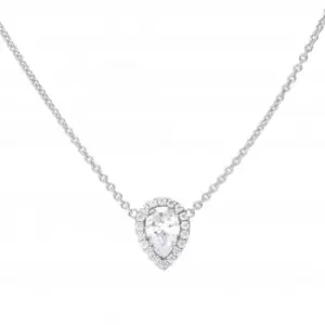 image of Teardrop Halo Cubic Zirconia Necklace N4403