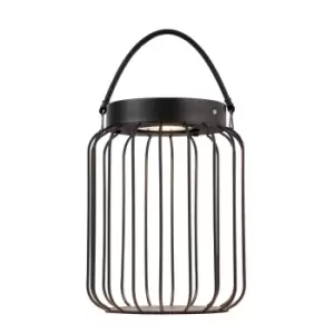 Image of Tropic Integrated LED Solar Table Lamp Matt Black, Clear Glass, IP44