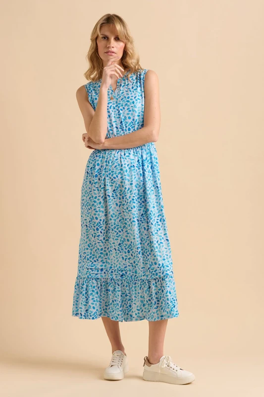 Image of Brakeburn Womens Sea Glitter Maxi Dress in Light Blue Size: 10 Light Blue Female 10