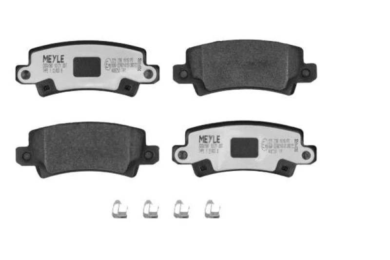 Image of MEYLE 025 238 1616/PD Brake pad set Rear Axle, with acoustic wear warning, MEYLE-PD Quality, with anti-squeak plate Brake Pad Set,disc brake (402)
