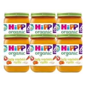 Image of HiPP Organic Tasty Vegetable Risotto Baby Food Jar 6+ Months 6 x 125g