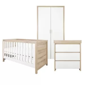 image of Modena 3 Piece Room Set (Cot Bed, Changer, Wardrobe)