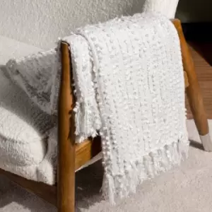 Image of Hoem Arvo Boucle Yarn Throw Natural