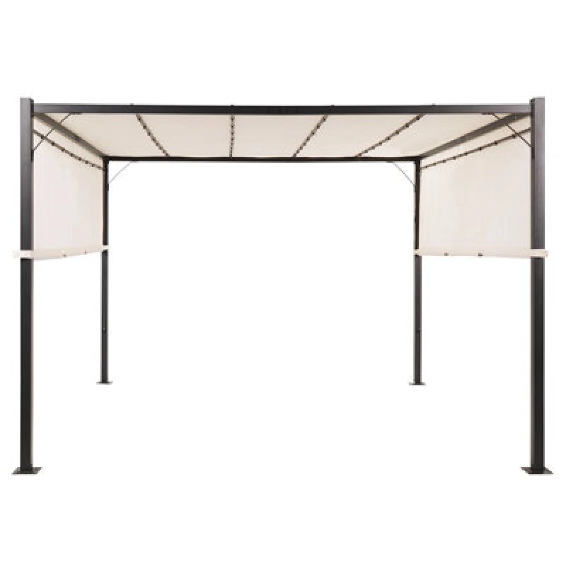 Image of Beliani Gazebo LED Parga Metal 310 Cm 310 Cm Beige