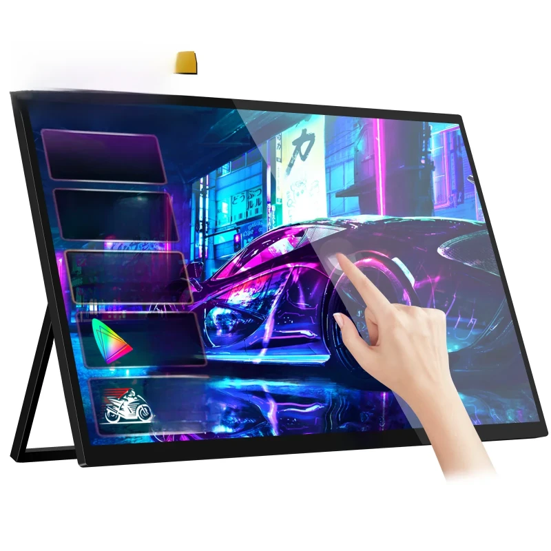 Image of ZEUSLAP 18.5" Touch Screen Portable Monitor 100Hz 100% sRGB With Screen Holder Stand For Laptop Phone Xbox PS4 PS5 Switch