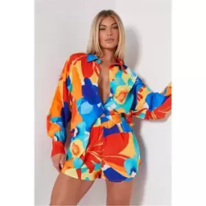 Image of I Saw It First Red Printed Floaty Shorts - Red